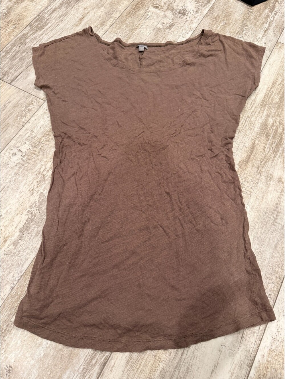 Ambiance Brown Relaxed Tunic Top M Minimalist